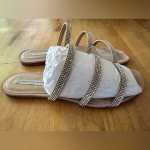 Saks Fifth Avenue rhinestone flat sandals